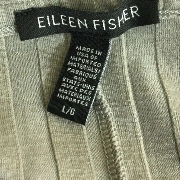 Eileen Fisher Bateau Neck Wide Rib Stretch Tunic Knit Shirt Top Zinc Gray Large - Picture 6 of 8
